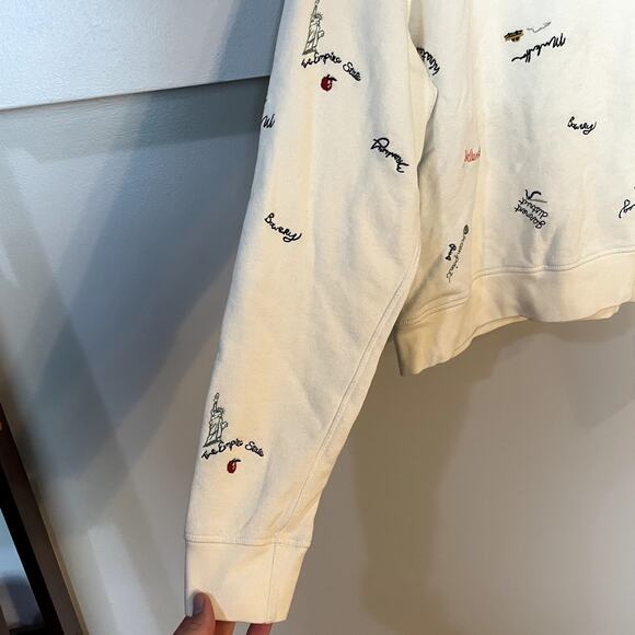 Madewell New York City Embroidered Shrunken Sweatshirt Subway Graffiti SZ Large - Picture 8 of 16